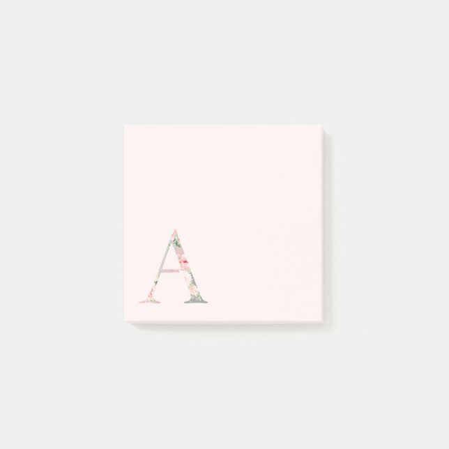 Floral Letter "A" Monogram Notes (Front)