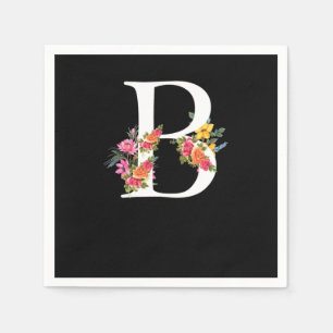 Floral Letter B Alphabet Flower Napkins