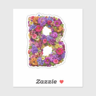 Floral Letter B Custom-Cut Vinyl Sticker