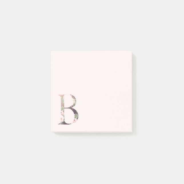 Floral Letter "B" Monogram Notes (Front)