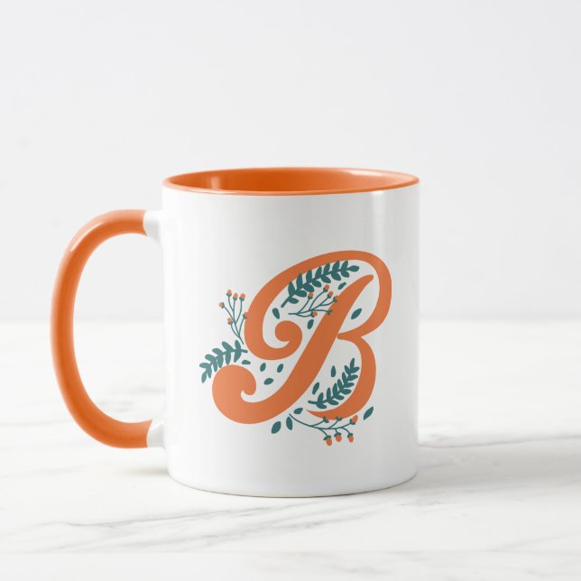 Floral Letter B Mug (Left)