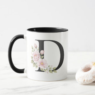 Floral Letter D Logo Mug