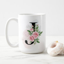 Floral Letter J – Soft Pastel Monogram