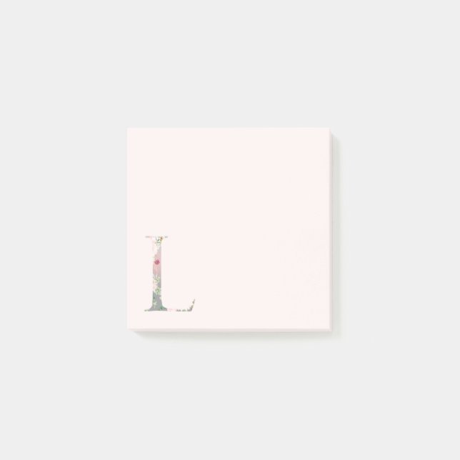 Floral Letter "L" Monogram Notes (Front)