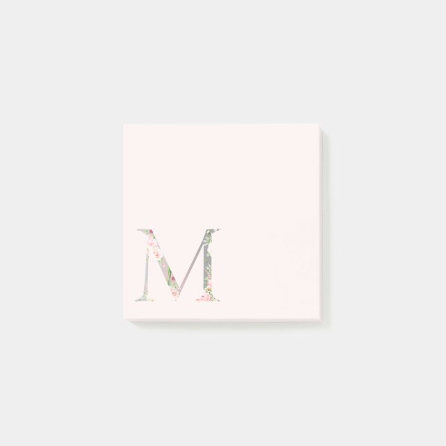 Floral Letter "M" Monogram Notes (Front)