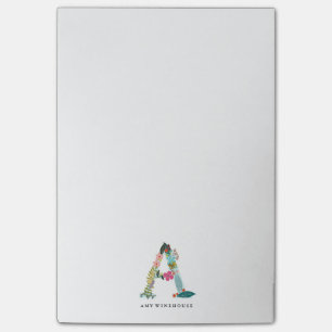 Floral Letter Monogram Initial - A Post-it Notes