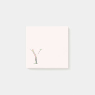 Floral Letter "Y" Monogram Notes