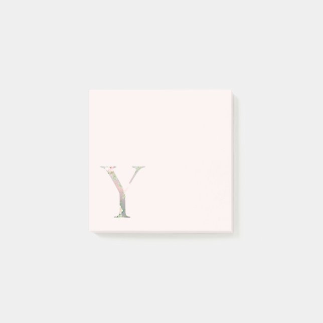Floral Letter "Y" Monogram Notes (Front)
