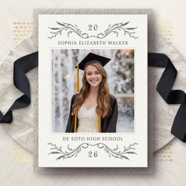 Floral Letterpress Graduation Announcement (Creator Uploaded)