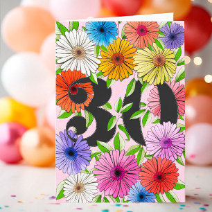 Floral Light Pink Personalized 30th Birthday Card
