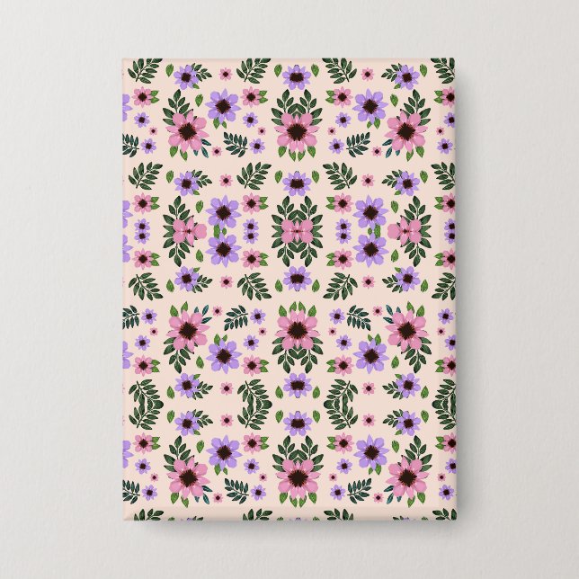 Floral light switch cover featuring a symmetrical  button (Front)