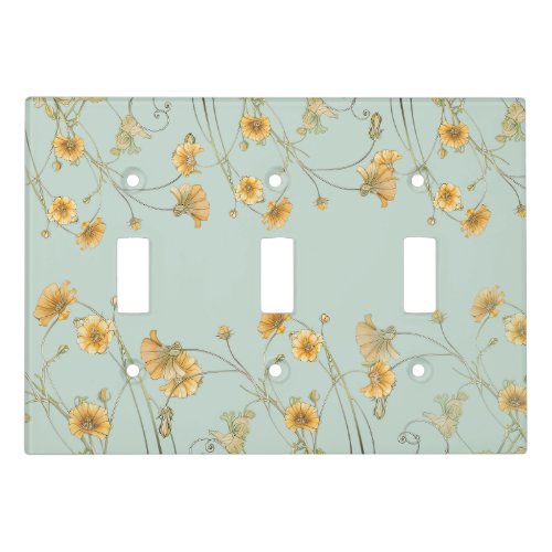Floral Light Switch Yellow Flowers Home Decor