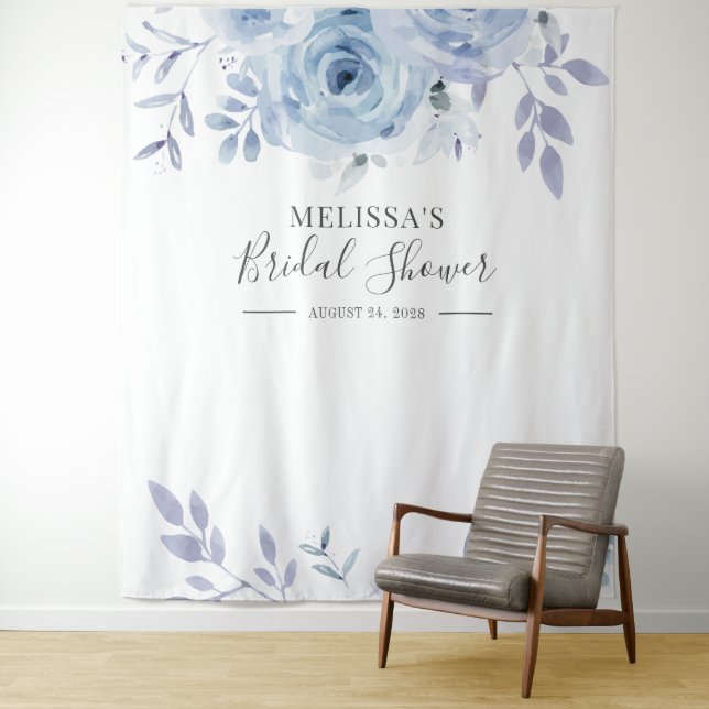 Floral Lilac Bridal Shower Photo Booth Backdrop (In Situ)