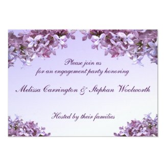 Floral Lilac Flowers Engagement Party Card