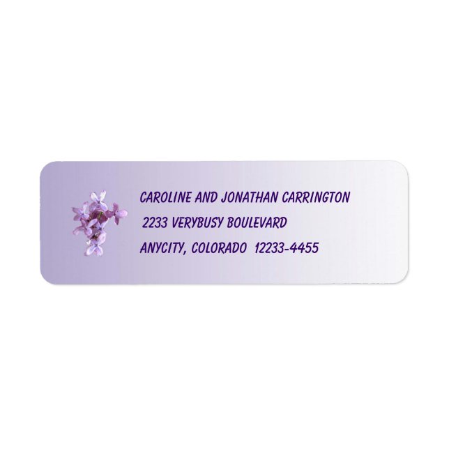 Floral Lilac Flowers Label (Front)