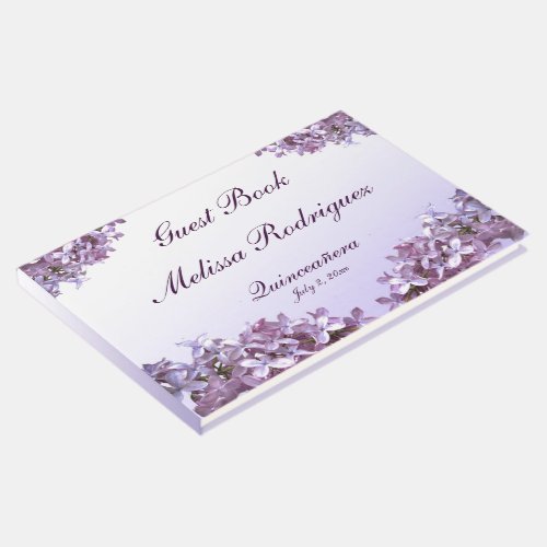 Floral Lilac Flowers Quinceanera Guest Book