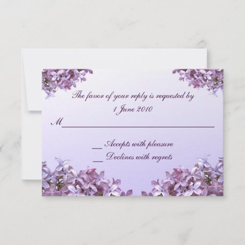 Floral Lilac Flowers RSVP Wedding
