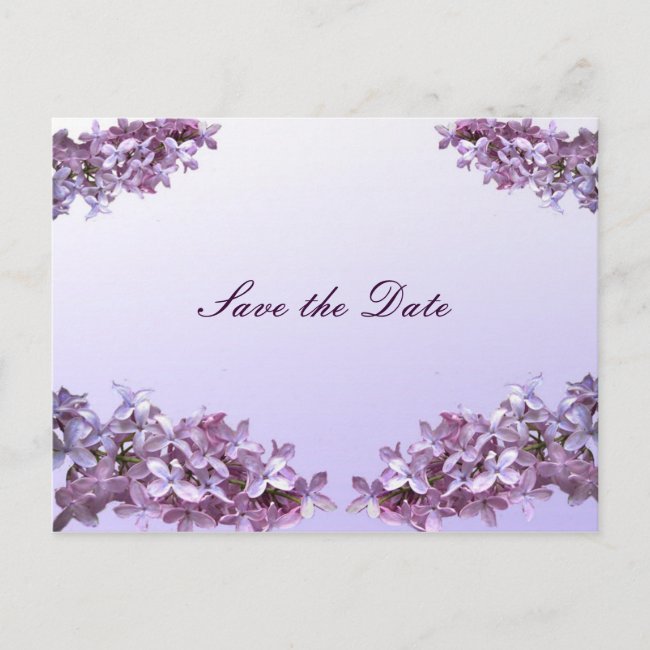 Floral Lilac Flowers Save the Date