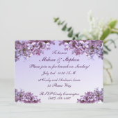 Floral Lilac Flowers Wedding Brunch Invitation (Standing Front)