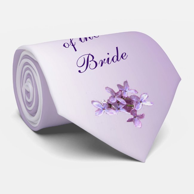 Floral Lilac Flowers Wedding Father of Bride Tie