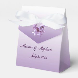Floral Lilac Flowers Wedding Favor Box