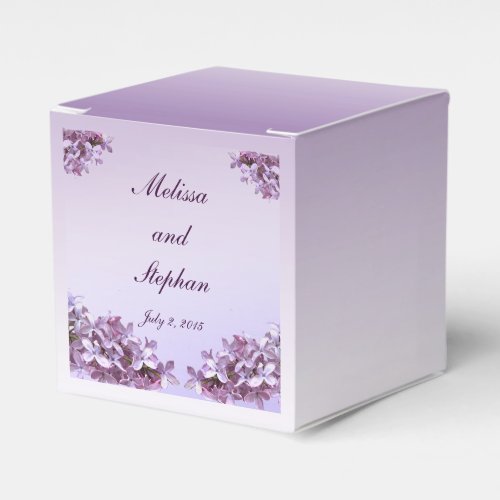 Floral Lilac Flowers Wedding Favor Boxes