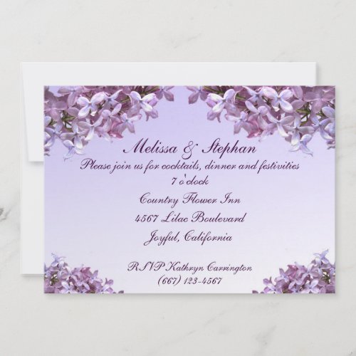 Lilac Wedding Reception Announcement