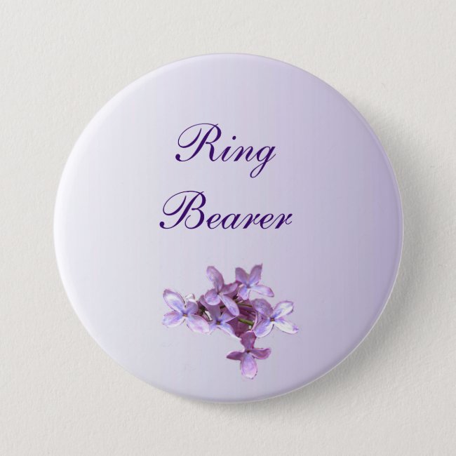 Floral Lilac Flowers Wedding Ring Bearer Pin