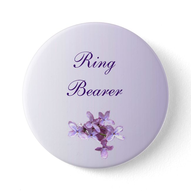 Floral Lilac Flowers Wedding Ring Bearer Pin