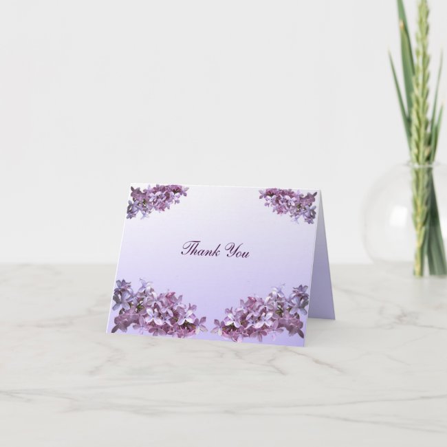 Floral Lilac Flowers Wedding Thank You