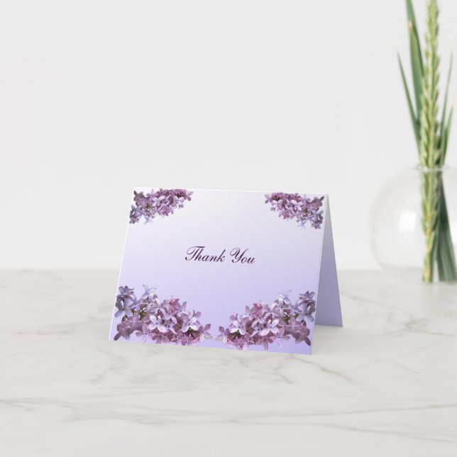 Floral Lilac Flowers Wedding Thank You (Front)