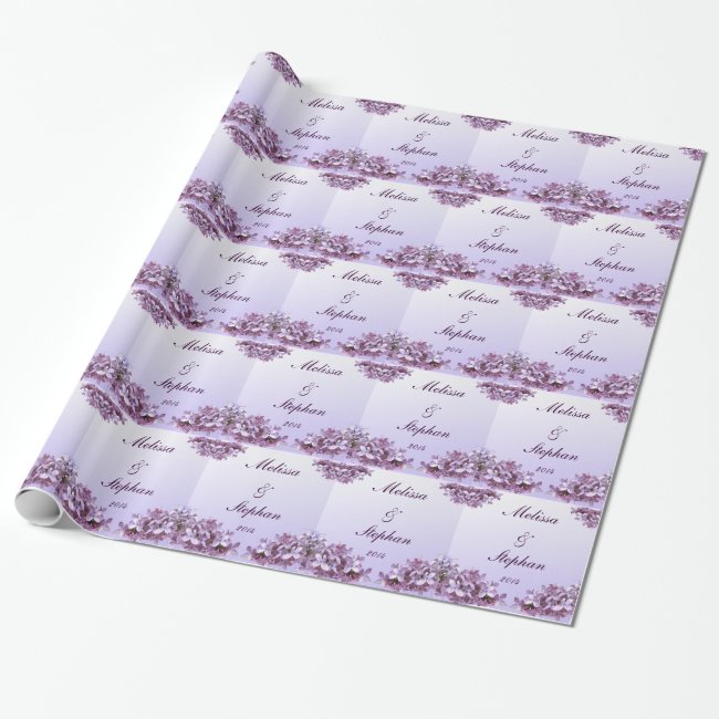 Floral Lilac Flowers Wedding Wrapping Paper
