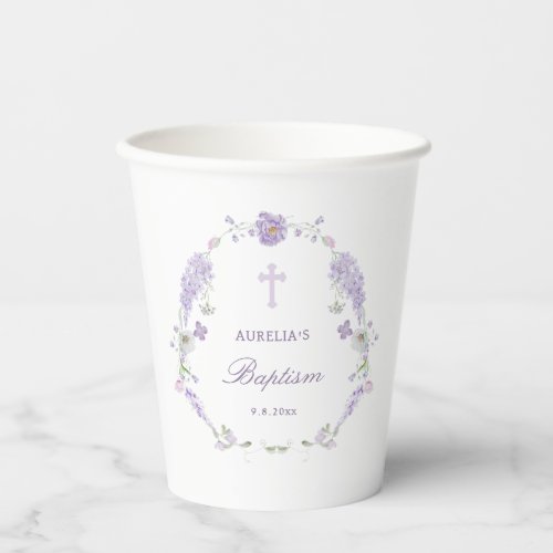 Floral Lilac Lavender Wreath Baptism