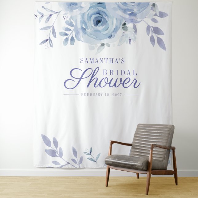 Floral Lilac Photo Booth Bridal Shower Backdrop (In Situ)