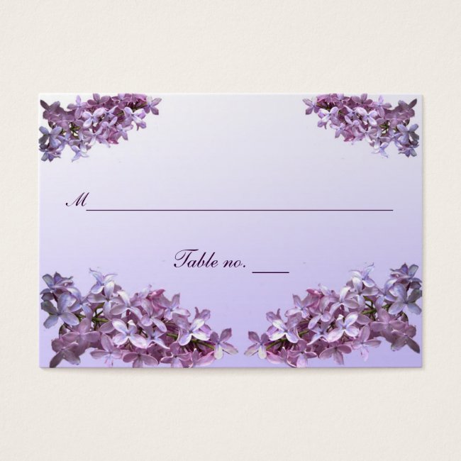 Floral Lilac Wedding Escort Card