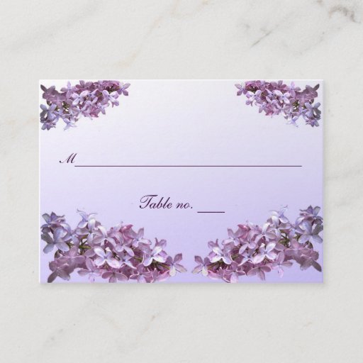 Customizable Lilac Wedding Escort Card Business Card