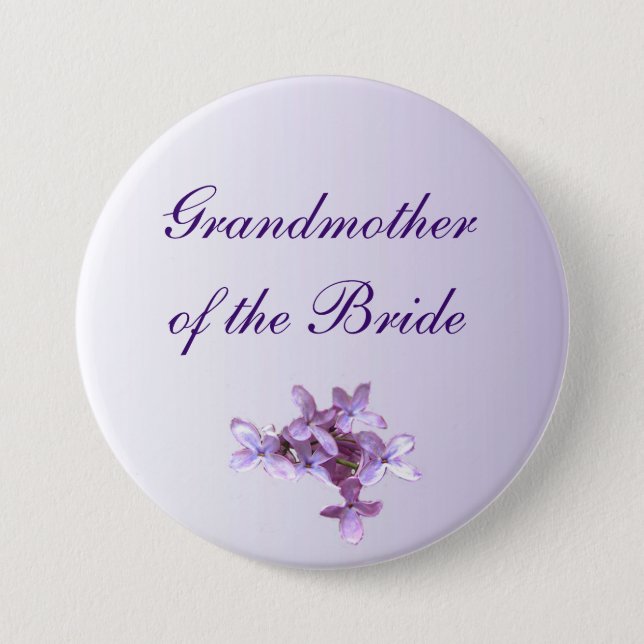 Floral Lilac Wedding Grandmother of the Bride Pin (Front)
