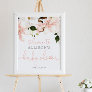 Floral lilies spring baby shower welcome sign