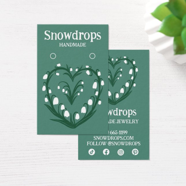 Floral Lily Earring Necklace Jewelry Display Card (Desk)