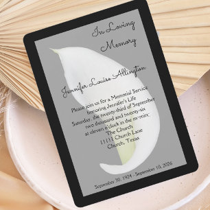Floral Lily Memorial Service Invitation