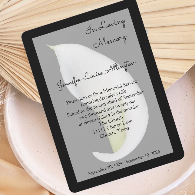 Floral Lily Memorial Service Invitation (Creator Uploaded)