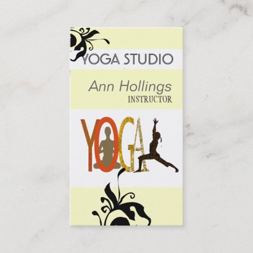 Customizable Floral Lily Yoga Design Business Cards