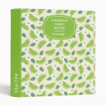 Floral Limes Citrus Pattern Personalized Recipe 3 Ring Binder