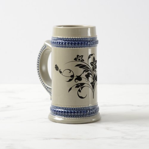 floral_line_art_silhouette_design beer stein