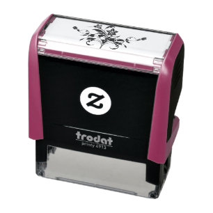 floral-line-art-silhouette-design self-inking stamp