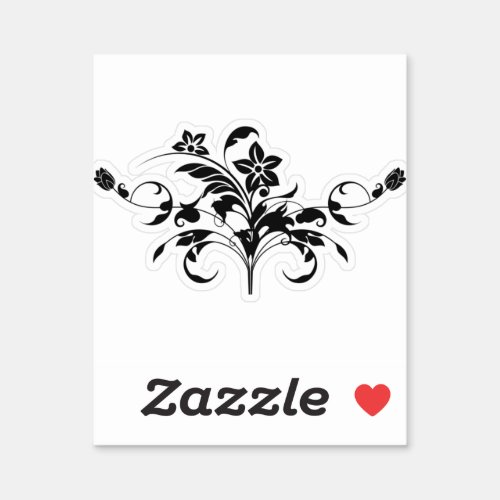 floral_line_art_silhouette_design sticker