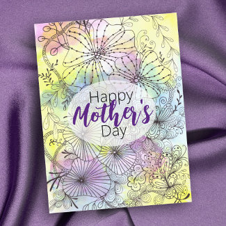 Floral Line Art Soft Color Palette Mother's Day