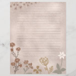 Floral lined journal sheet