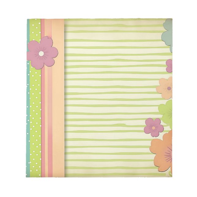 Floral Lined Notepad in Bright Spring Colors (Front)