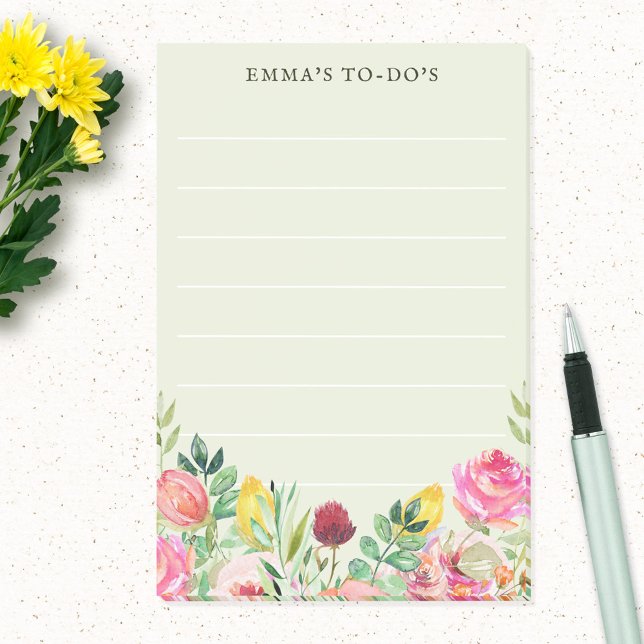 Floral Lined Personalized To Do List Notes (Creator Uploaded)